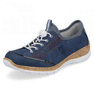 Pantofi dama Rieker N42T0-14-Albastru casual piele ecologica cu talpa joasa albastru
