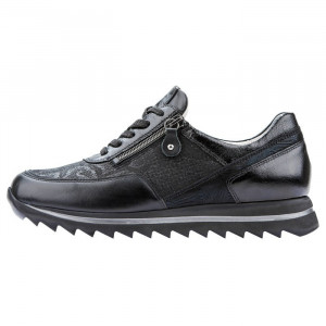 Pantofi dama Waldlaufer 923011-702-001-Haiba-Negru sport piele naturala cu talpa joasa negru