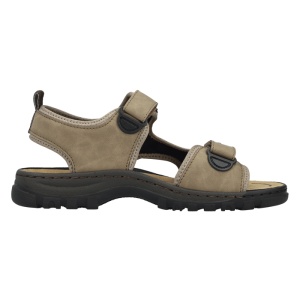 Sandale barbati Rieker 25055-64-Bej sport piele ecologica cu talpa joasa bej