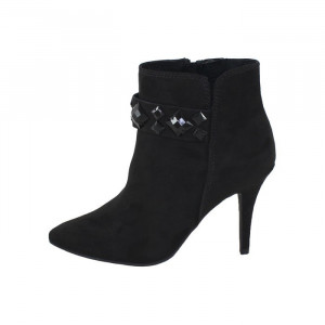 Botine dama Marco Tozzi 2-25329-27-001-Negru elegant textil cu toc negru