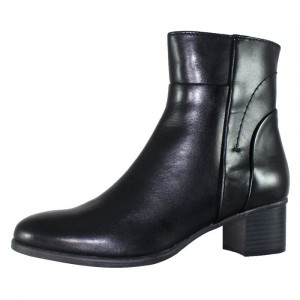 Botine dama Marco Tozzi 2-25399-23-002-Negru casual piele naturala cu toc negru