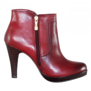 Botine dama s.Oliver 5-25348-23-Bordo elegant piele naturala cu toc bordo