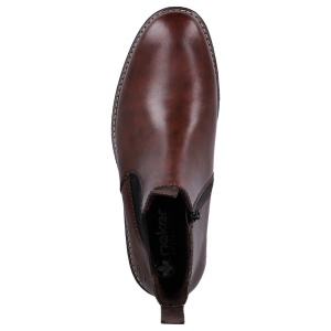 Cizme barbati Rieker 33180-26-Maro elegante piele naturala scurte imblanite cu toc maro