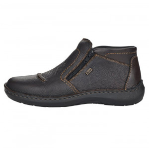 Ghete barbati, Rieker, 03072-25-Maro, casual, piele naturala, impermeabil, imblanite, cu talpa joasa, maro
