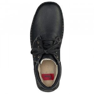Ghete barbati Rieker 05305-00-Negru casual piele naturala impermeabil imblanite cu talpa joasa negru