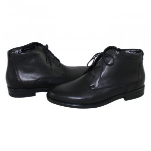 Ghete barbati, Waldlaufer, 319803-817-001-Henry-Negru, elegant, piele naturala, cu toc, negru