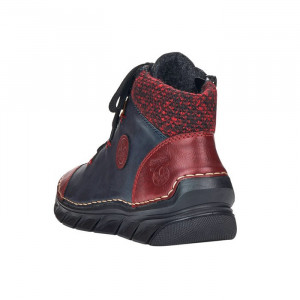 Ghete dama Rieker 55013-35-Albastru-Inchis casual piele ecologica cu talpa joasa albastru inchis
