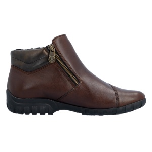 Ghete dama Rieker L4655-27-Maro casual piele naturala impermeabile imblanite cu talpa joasa maro