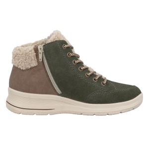Ghete dama Rieker L7701-54-Verde casual piele intoarsa impermeabile imblanite cu talpa groasa verde