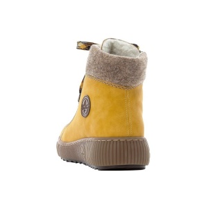 Ghete dama Rieker Z6633-68-Galben casual piele ecologica imblanite cu talpa joasa galben