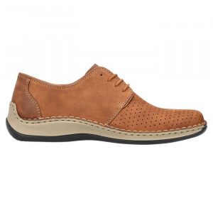 Pantofi barbati Rieker 05226-24-Maro casual piele naturala perforati cu talpa joasa maro