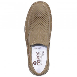 Pantofi barbati Rieker 05277-64-Bej casual piele naturala perforati cu talpa joasa bej