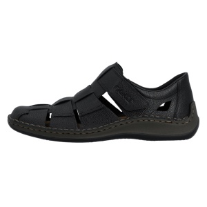 Pantofi barbati, Rieker, 05281-00-Negru, casual, piele naturala, perforati, cu talpa joasa, negru