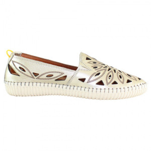 Pantofi dama Dogati 105-Auriu casual piele naturala cu talpa joasa auriu