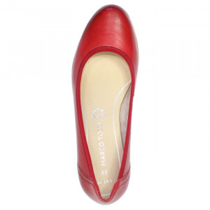 Pantofi dama Marco Tozzi 2-22420-32-533-Rosu casual piele naturala cu toc rosu