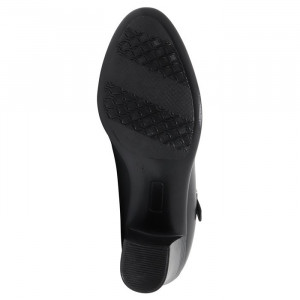 Pantofi dama Nicolis 124346-Negru casual piele naturala cu toc negru