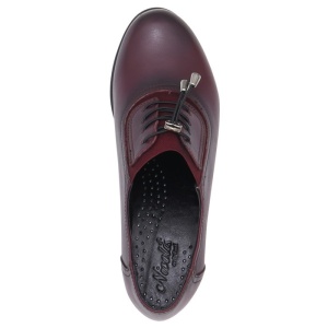 Pantofi dama Nicolis 124494-Bordo casual piele naturala cu toc bordo