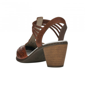 Pantofi dama Rieker 40969-24-Maro casual piele naturala cu toc maro