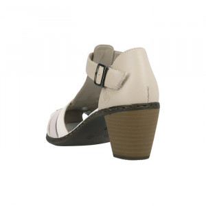 Pantofi dama Rieker 40973-60-Bej casual piele naturala cu toc bej