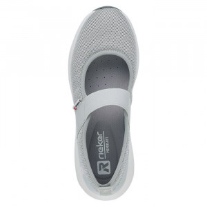 Pantofi dama Rieker 42102-40-Gri casual textil cu platforma gri