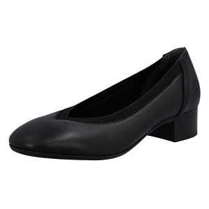 Pantofi dama Rieker 43452-00-Negru casual piele naturala cu toc negru
