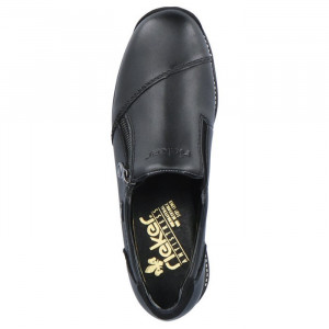 Pantofi dama Rieker 44265-00-Negru casual piele naturala impermeabil cu talpa joasa negru