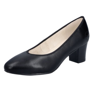 Pantofi dama Rieker 44650-04-Negru casual piele naturala cu toc negru
