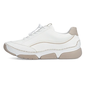 Pantofi dama, Rieker, 45969-80-Alb, casual, piele ecologica, cu talpa joasa, alb