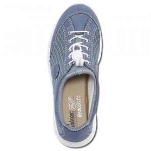 Pantofi dama Rieker L22M6-14-Albastru casual piele ecologica cu talpa joasa albastru