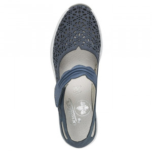 Pantofi dama Rieker N4367-14-Albastru casual piele naturala cu platforma albastru