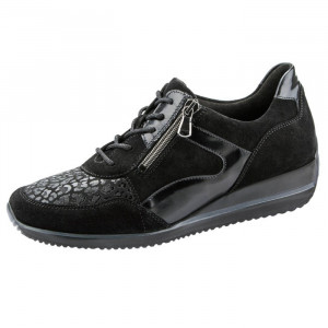 Pantofi dama Waldlaufer 980H01-303-001-Himona-Negru casual piele intoarsa ortopedici cu talpa joasa negru