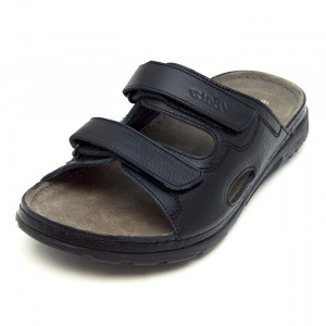 Papuci barbati Batz Mike-Negru casual piele naturala ortopedici cu talpa groasa negru