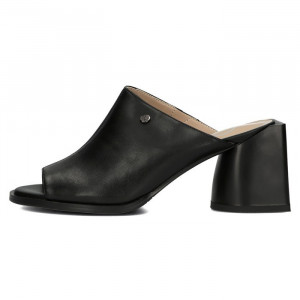Papuci dama Filippo DK4446-23-BK-Negru elegant piele naturala cu toc negru