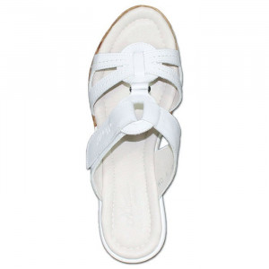 Papuci dama Nicolis 60663-Alb casual piele naturala cu platforma alb