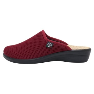Saboti dama, Fly Flot, T4-368-FE-2014-Bordo, de casa, textil, ortopedici, cu talpa joasa, bordo