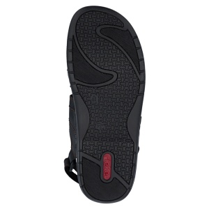 Sandale barbati Rieker 25561-00-Negru casual piele naturala cu talpa joasa negru