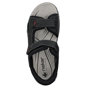 Sandale barbati Rieker 26953-00-Negru sport piele ecologica cu talpa groasa negru
