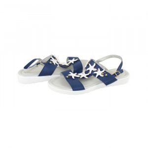 Sandale dama Agressione Crina-V1-Albastru casual piele naturala cu talpa joasa albastru