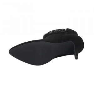 Botine dama Marco Tozzi 2-25329-27-001-Negru elegant textil cu toc negru