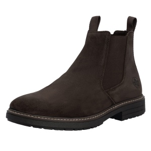 Cizme barbati Rieker 33180-28-Maro casual piele intoarsa scurte imblanite cu toc maro