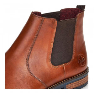 Cizme barbati Rieker 34653-22-Maro casual piele naturala scurte cu toc maro