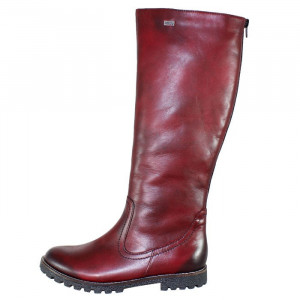 Cizme dama Remonte R4276-36-Bordo casual piele naturala impermeabil lungi cu talpa joasa bordo