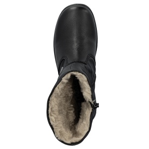 Cizme dama Rieker Z7171-02-Negru casual piele ecologica impermeabil scurte cu talpa joasa negru