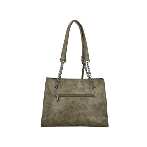 Geanta dama Rieker H1336-54-Verde de mana piele ecologica casual cu accesorii metalice verde