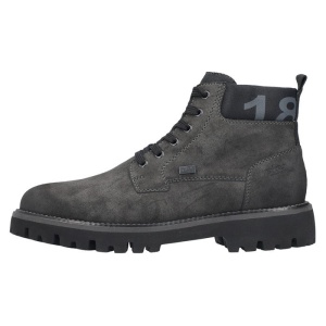 Ghete barbati, Rieker, 30440-45-Gri, casual, piele ecologica, impermeabil, imblanite, cu toc, gri