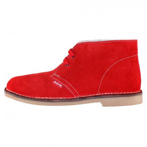 Ghete dama Elvis 3010-Rosu casual piele intoarsa cu toc rosu