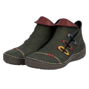 Ghete dama Rieker 72581-54-Verde casual piele ecologica cu talpa joasa verde