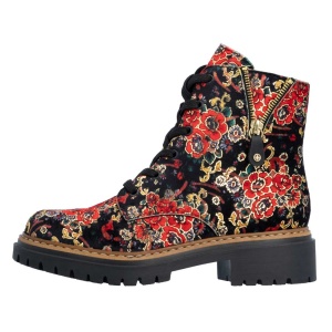 Ghete dama, Rieker, 72617-90-Multicolor, casual, textil, imblanite, cu toc, multicolor