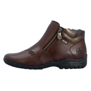 Ghete dama, Rieker, L4655-27-Maro, casual, piele naturala, impermeabile, imblanite, cu talpa joasa, maro