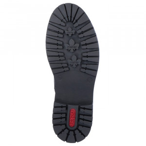 Ghete dama Rieker Y3115-00-Negru casual piele naturala imblanite cu toc negru